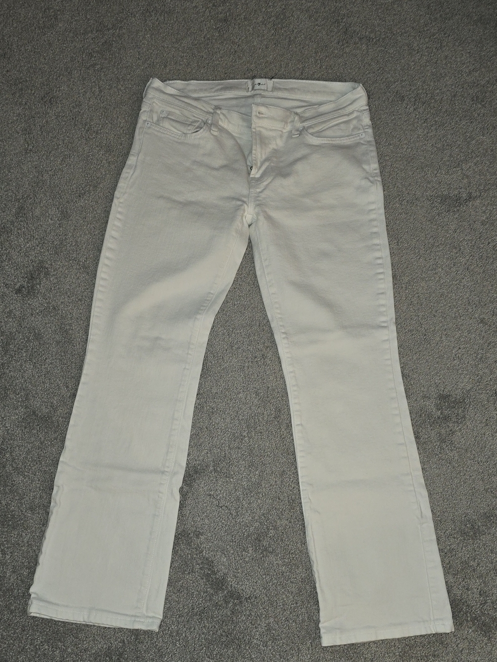 7 For All Mankind White Boot-Cut Jeans